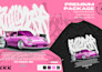 draw car illustration for t shirt design and merchandise